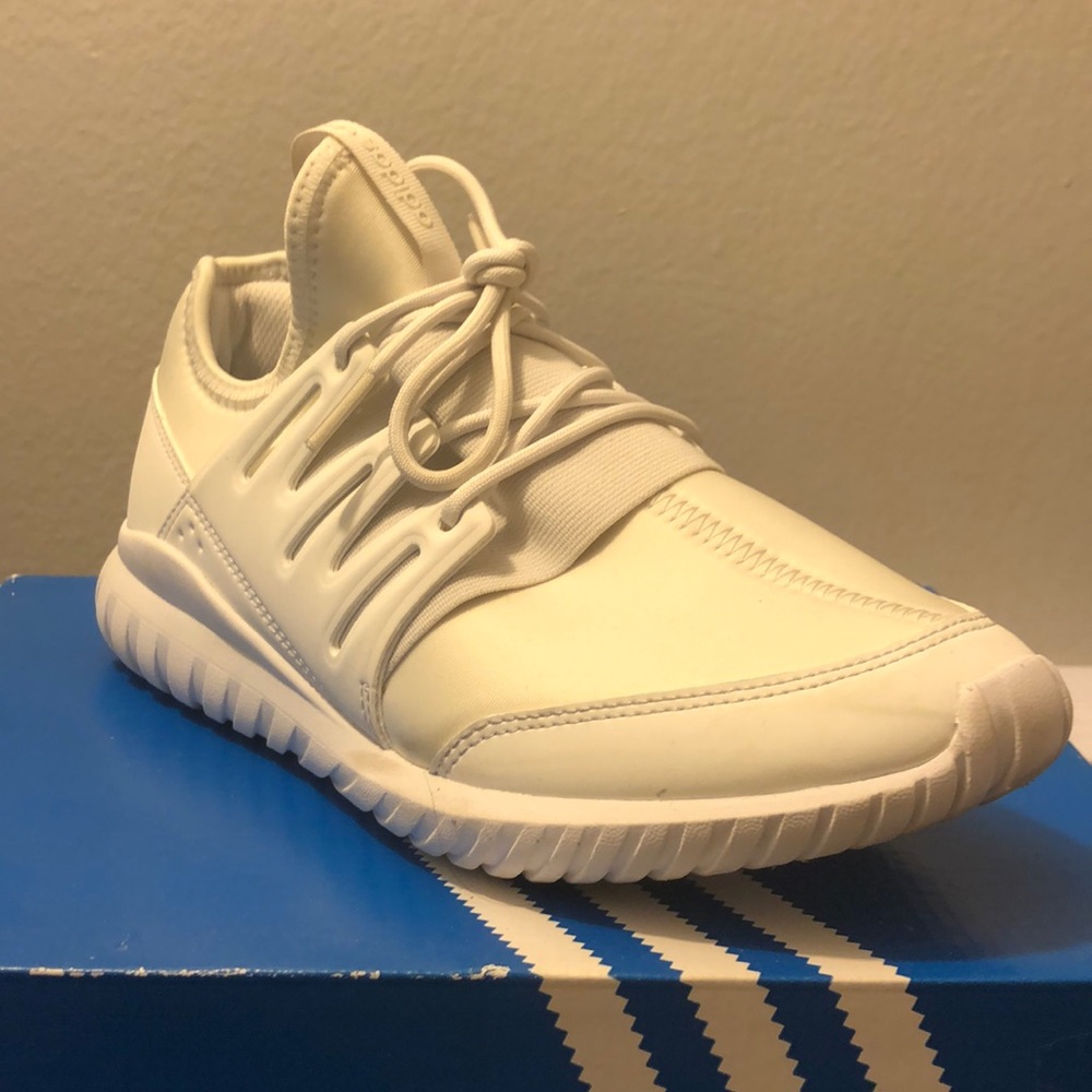 All White Adidas Sneakers